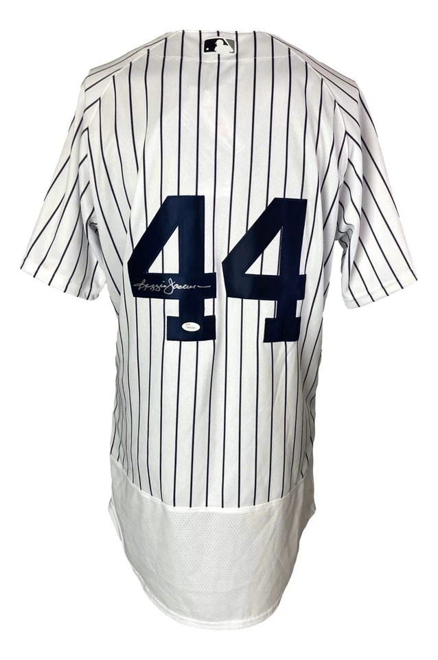 Reggie Jackson Signed New York Yankees Majestic Authentic Baseball Jersey JSA - Image 1 of 4