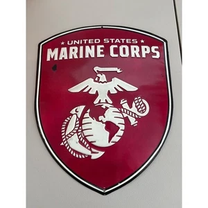 United States Marine Corps Shield Emblem Metal Wall Decor Sign Veteran USA - Picture 1 of 6