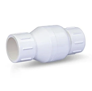 PVC Inline Check Valve for Backflow Prevention 1/2'' Solvent Connections Whit... - Picture 1 of 7