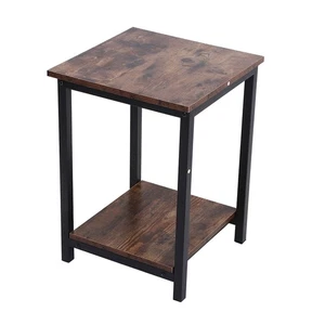 Mesa auxiliar de 2 capas Mesita de noche para espacios pequeños Salón Dormitorio - Imagen 1 de 12