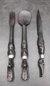Set of 3 Hand-Carved African Utensils - Bild 1 von 2
