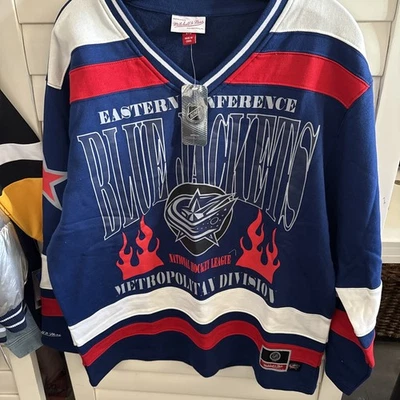Chaquetas Columbus Mitchell And Ness Azul Jersey Mediano NHL Foto 1 de 4