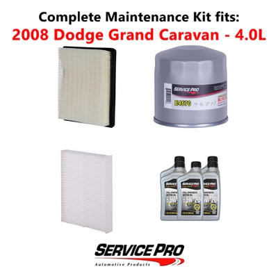 2008 Dodge Grand Caravan 4.0L Complete Cabin, Air & Oil Filter Kit (5W-20) - Image 1 of 4