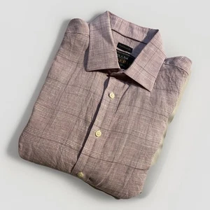 Jos A Bank Reserve 100% Linen Button Down Shirt Men’s Medium Purple Long Sleeve - Picture 1 of 8
