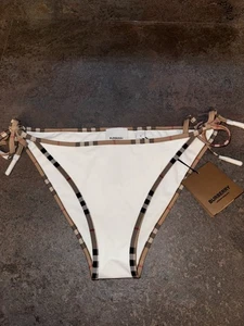Burberry Nova Check White Bikini Bottoms Size M - Picture 1 of 10
