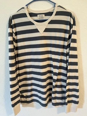 Camisa de manga larga a rayas azules para hombre J Crew Foto 1 de 4