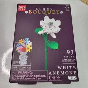 New - Block Tech Block Bouquet White Anemone Build Set 93 Pieces Sealed in Box - Picture 1 of 3