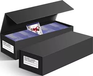 Caja de almacenamiento de tarjetas coleccionables paquete de 2 se adapta a 1200 tarjetas o 200 Toploaders cierre magnético - Imagen 1 de 6