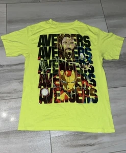 Avengers Age of Ultron Marvel Graphic T-shirt Youth M 8 Boys Neon Green - Picture 1 of 1