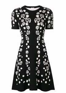 Kenzo Floral Knit Dress Size L Black - Picture 1 of 17