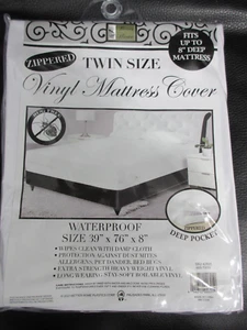Twin Vinyl Zippered Mattress Cover 100% Waterproof Bed-Bug Proof Dust Protector - Picture 1 of 1