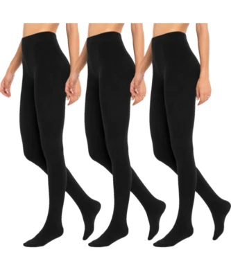 DAMEN THERMO STRUMPFHOSE  SCHWARZ  INNEN FLEECE  WARM  GRÖßE S - 3XL WINTER - Bild 1 von 3