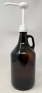 64oz Half Gal. Amber Jug Bottle with Pump 1PK - BRAND NEW - Picture 1 of 3