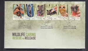 AUSTRALIA - 2010 WILDLIFE CARING - Rescue to Release Design set of 6 on FDC - Bild 1 von 1