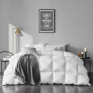 APSMILE Goose Feather Down Comforter Organic Cotton Duvet Insert Bed Comforter - Picture 1 of 28