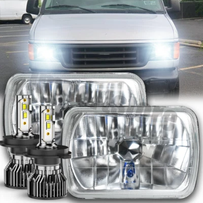 Par de faros LED 7x6" haz alto/bajo aptos para Ford E350 E450 Super Duty Foto 1 de 4