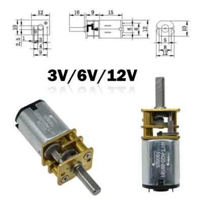 GA12-N20 DC 3V/6V/12V Micro Electric Gear Motor Speed Reduction Metal Gearbox - Bild 1 von 4