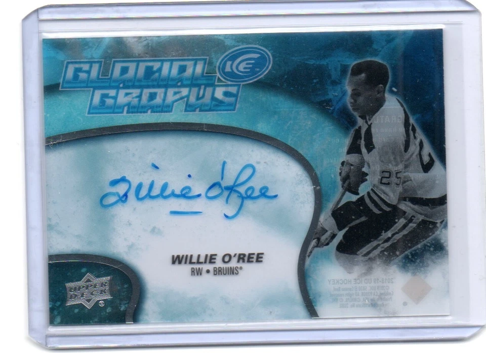 WILLIE O'REE auto ICE AUTOGRAPH card GLACIAL GRAPHS 2018-19 BOSTON BRUINS - Image 1 of 1
