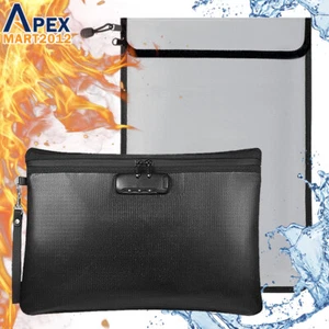 Large Fireproof Money Bag Document Pouch Fire Water Proof Cash File Safe Storage - Picture 1 of 16