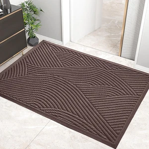 Sturdy Front Door Mat, Absorbent Muddy Dirt Resist Welcome Door Mats Outdoor Ind - Picture 1 of 7