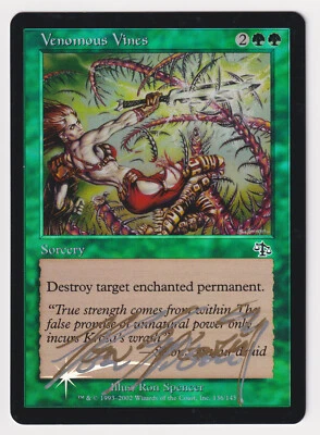 Shadow Signed FOIL Venomous Vines MP Judgment Artist Ron Spencer 2002 MTG Magic! - Image 1 of 2