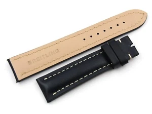Strap Band Breitling Cuoio Blu 20/18mm Hand Made Top Quality Casual Watch - Imagen 1 de 5