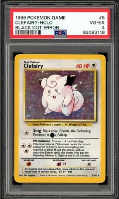 PSA 4 Base Set Unlimited Clefairy Holo 5/102 INK DOT ERROR Pokemon Cards 1999🔥 - Image 1 of 2