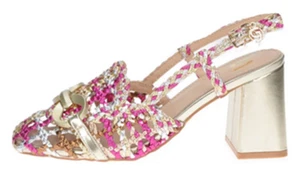 GOLD & GOLD GV50 SANDALI SCARPE DONNA FIBBIA CINTURINO ECOPELLE MULTICOLORE - Imagen 1 de 1