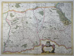 JANSSONIUS MERCATOR PALATINATUS BAVARIAE PALATINATO BAVARIA NORIMBERGA STEMMA DANUBIO 1633 - Foto 1 di 2