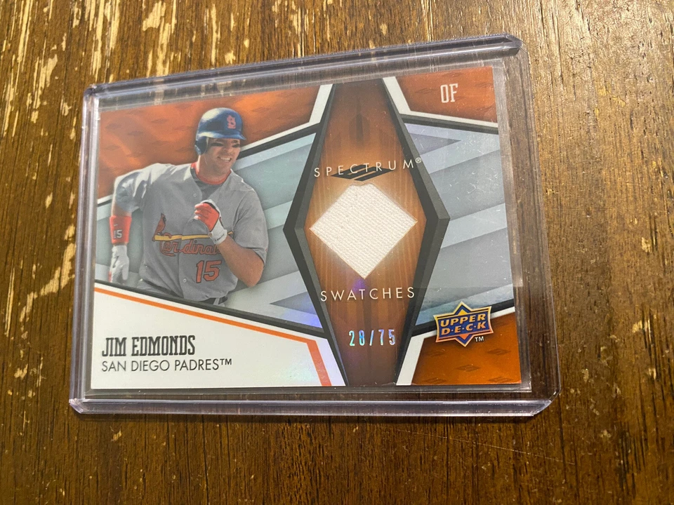 2008 Upper Deck Spectrum Swatches Jim Edmonds /75 Jersey Patch Relic - Image 1 of 2