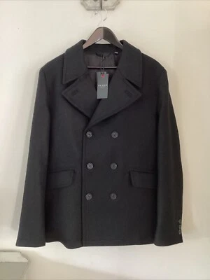 BNWT Ted Baker Black Charco Short Wool Peacoat, Size 5, UK Size XL, Tagged - Image 1 of 4