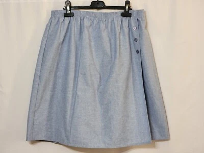 NWTS VINTAGE ALFRED DUNNER CHAMBRAY WRAP FRONT SKORT SHORTS SKIRT SZ 20 USA MADE - Image 1 of 4