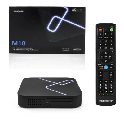 Medialink M10 Ultra 8K 4K IPTV Box Mediaplayer Dual WiFi Bluetooth Android 9 NEU - Bild 1 von 4