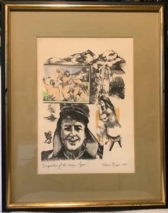 Eleanor Rappe “Departure of the Foreign Legion” Original Charcoal. 23”x18” Frame - Picture 1 of 8