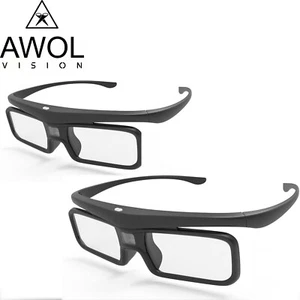 AWOL VISION DLP Link 3D Glasses*2  Rechargeable Active Shutter Eyewear LTV-2500 - Picture 1 of 5
