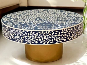 36" Traditional Bone Inlay Coffee Table Beautifully Living Room Furniture Bar De - Picture 1 of 4