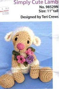 NIP MARY MAXIM SIMPLY CUTE LAMB CROCHET KIT SIZE 11" TALL - Picture 1 of 2