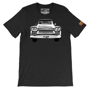 1958 Chevy Apache Silhouette Legende Oldtimer, Herren T-Shirts Made in USA - Bild 1 von 5