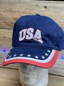 Gorra de béisbol estadounidense Snapback Hat poliéster rojo blanco azul - Imagen 1 de 7