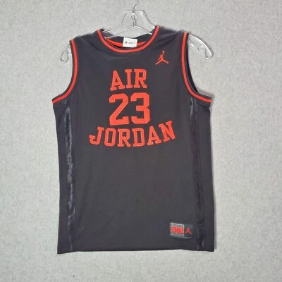 Air Jordan Boy Jersey Large Black Y2K Logo Patch Jumpman Basketball - Image 1 of 4