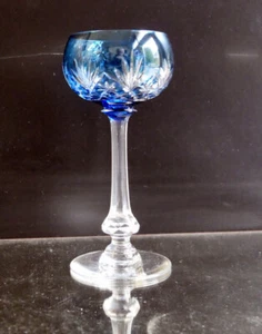 St.Louis Paris Massenet Überfang Wein Römer hellblau Kristallglas H.17 cm 160 ml - Picture 1 of 9