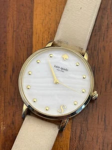 Kate Spade New York Women's Watch Metro KSW1098 Beige Leather 34mm - New Battery - Picture 1 of 8