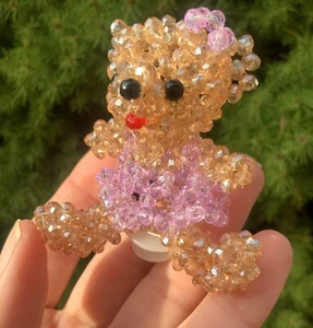 1pc Susan Alexandra x Crocs Glam Teddy Glitter Handcrafted Beaded Jibbitz Charms - Picture 1 of 4