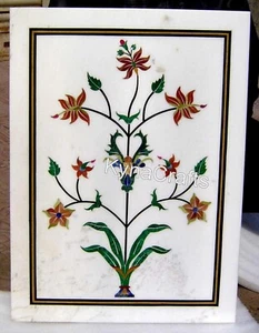 18 x 24 Inches Marble Coffee Table Top Floral Pattern Inaly Work Back Splash - Picture 1 of 4