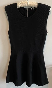 Rebecca Minkoff Dress Black Sleeveless Med Back Zipper Ribbed Viscose - Picture 1 of 7