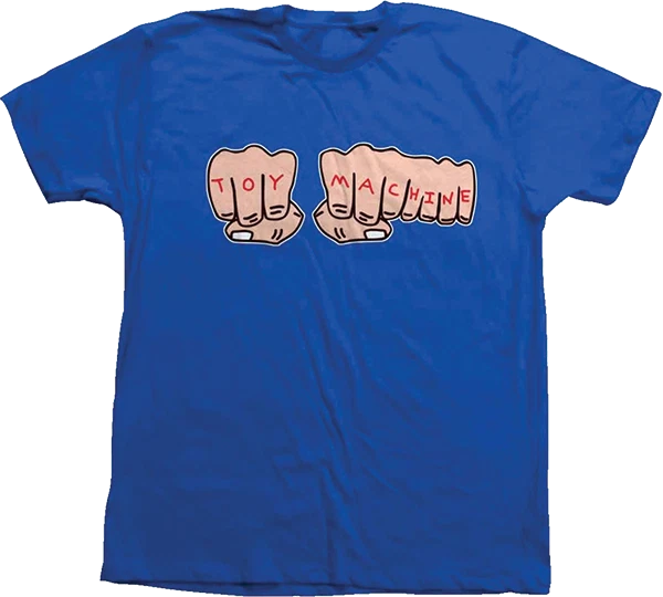 Camiseta azul Toy Machine skates punhos - Imagem 1 de 1