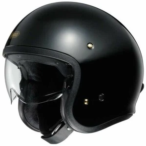 Shoei J.O Open Face Motorcycle Motorbike Retro Urban Visor Helmet - Gloss Black - Picture 1 of 4