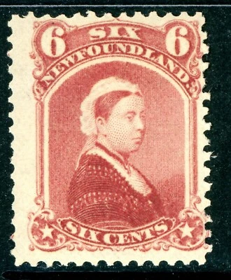 Canada 1894 Newfoundland 6¢ Carmine Lake Widow Weeds Scott #36 Mint U868 - Image 1 of 4