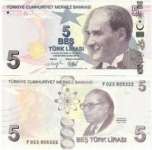 Turkey 5 Lira 2009 (2022) UNC "Kavcioglu/Cakmak" - Picture 1 of 1