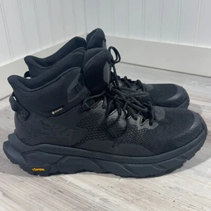 Hoka One One Trail Code GTX Men's 10.5 Gore-Tex Hiking Boots Shoes Black Mid - Picture 1 of 24